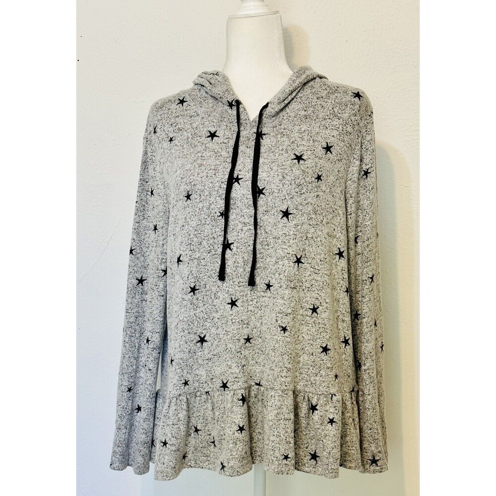 Jane and Delancey Women Size L Star Print Hoodie Boho Athleisure Fall